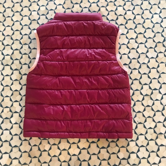 Young Dimension Maroon/Pale Pink Puffer Vest size 5/6 - Picture 2 of 3